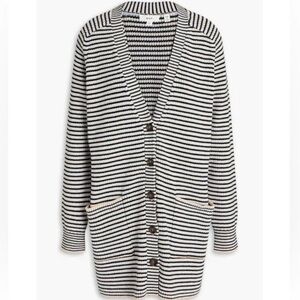 A.L.C. Caspian Striped Rib Knit Cardigan - Size S